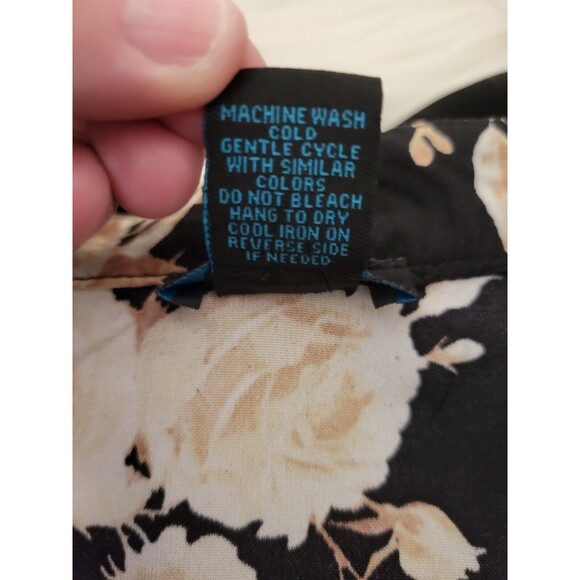 Rue 21 Hi-Low Tunic Women 2X Plus Black Floral Braided Drawstring Accent - Picture 7 of 7